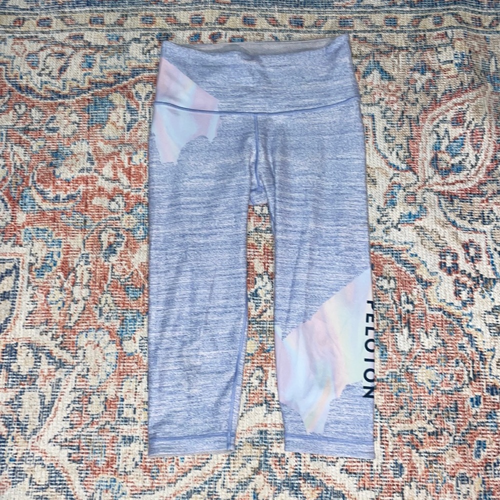 WITH Wear It To Heart x Peloton Opal Rainbow Cropped Leggings SZ L VGUC